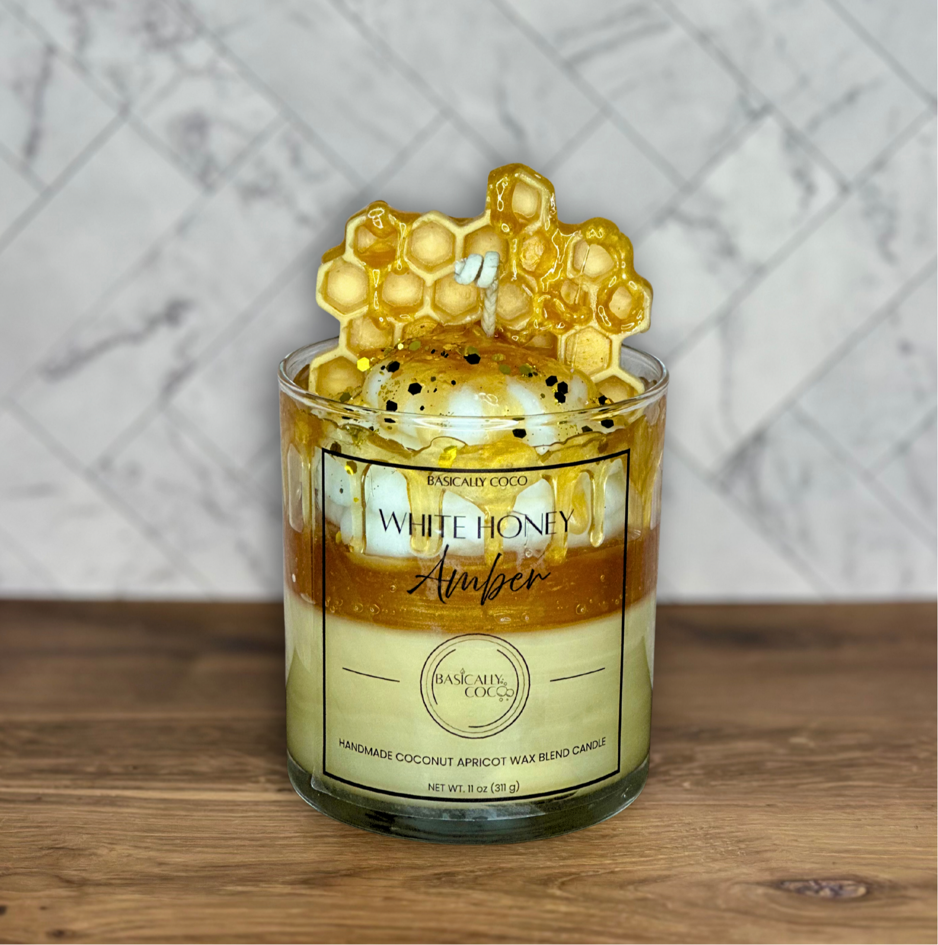 White Honey Amber | Coconut Apricot Wax Blend Container Candle