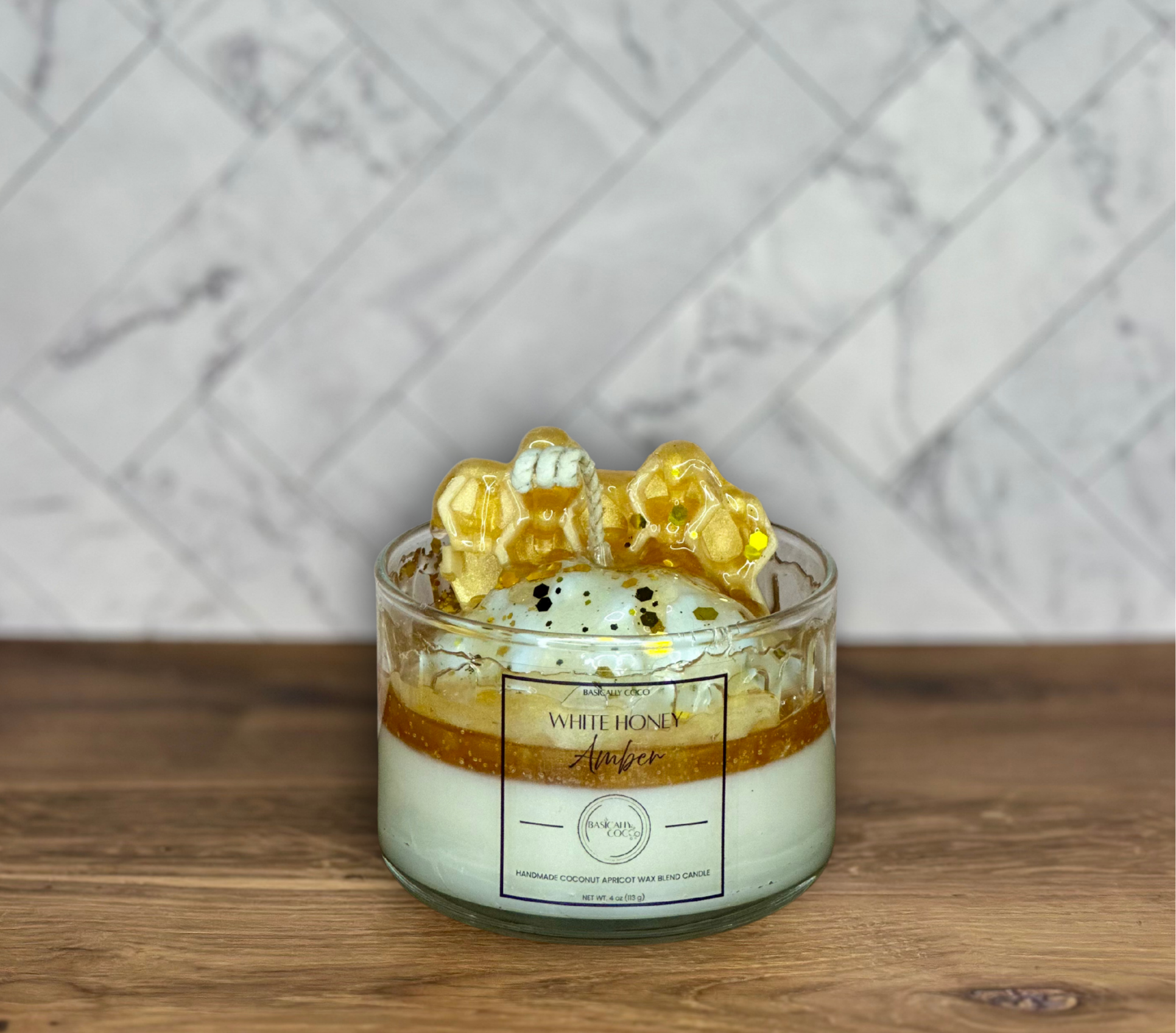 White Honey Amber | Coconut Apricot Wax Blend Container Candle