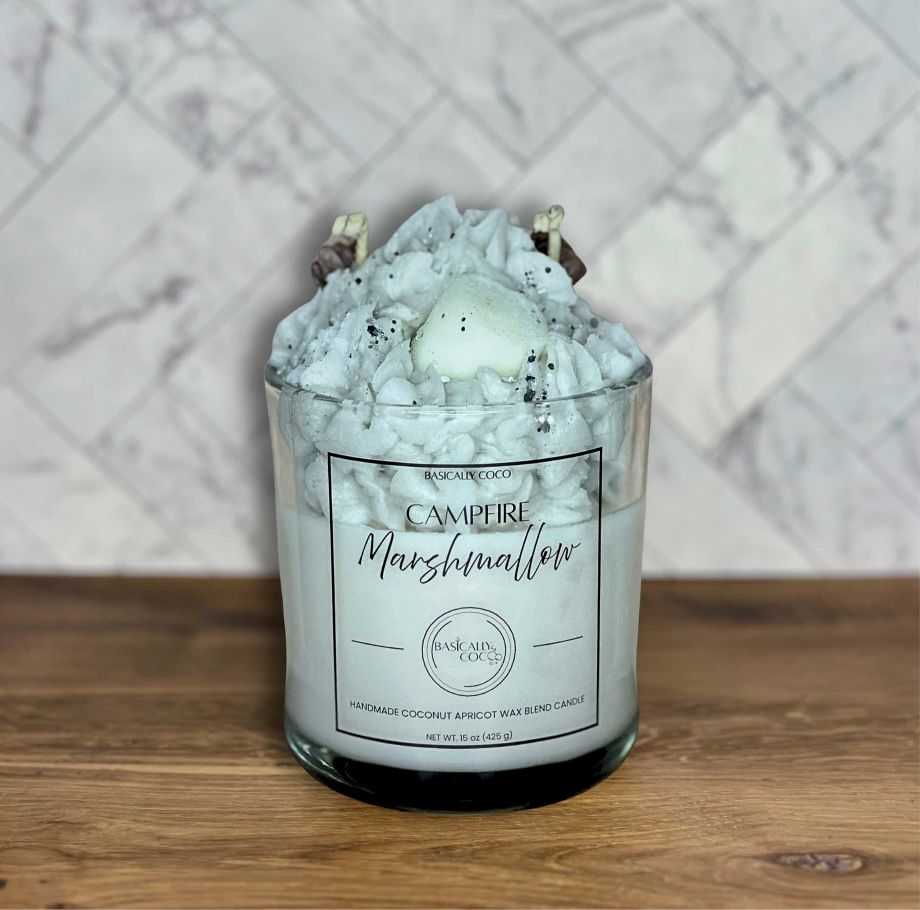 Campfire Marshmallow | Coconut Apricot Wax Blend Container Candle