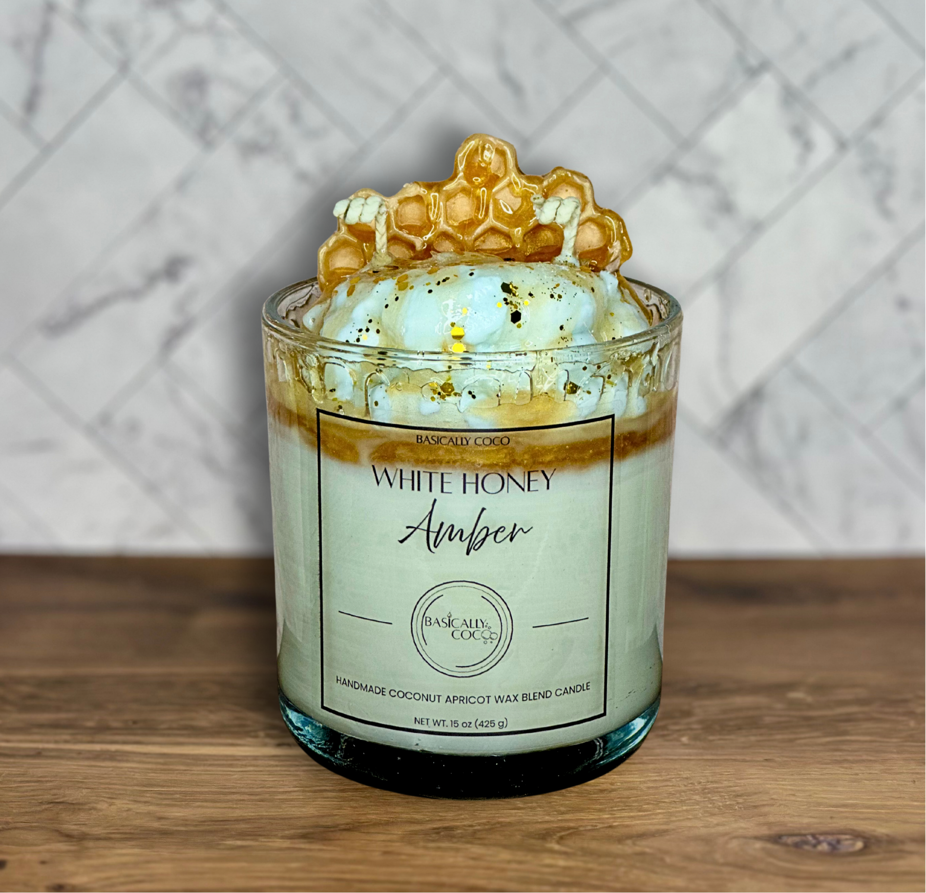 White Honey Amber | Coconut Apricot Wax Blend Container Candle