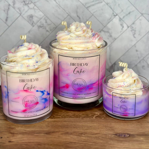 Birthday Cake Coconut Apricot Wax Blend Container Candle