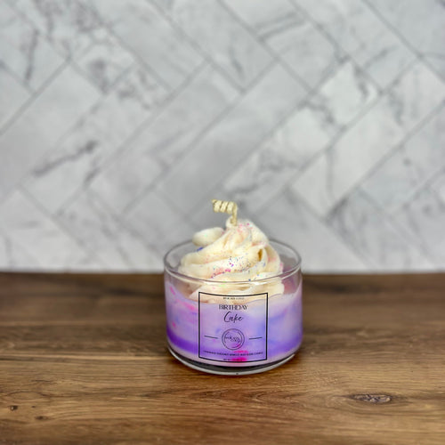 Birthday Cake Coconut Apricot Wax Blend Container Candle 4oz 113g
