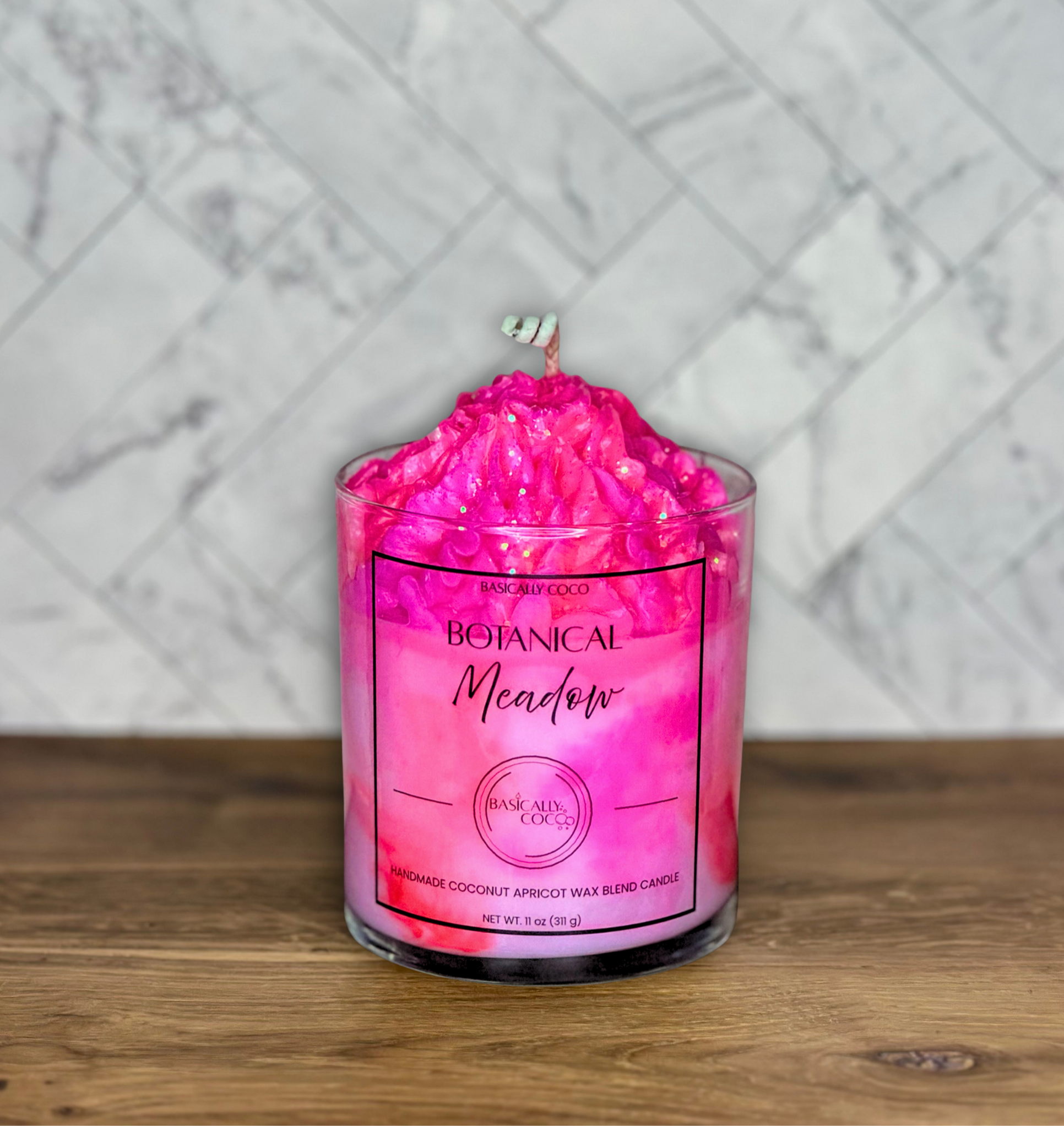 Botanical Meadow Coconut Apricot Wax Blend Container Candle 11oz 311g