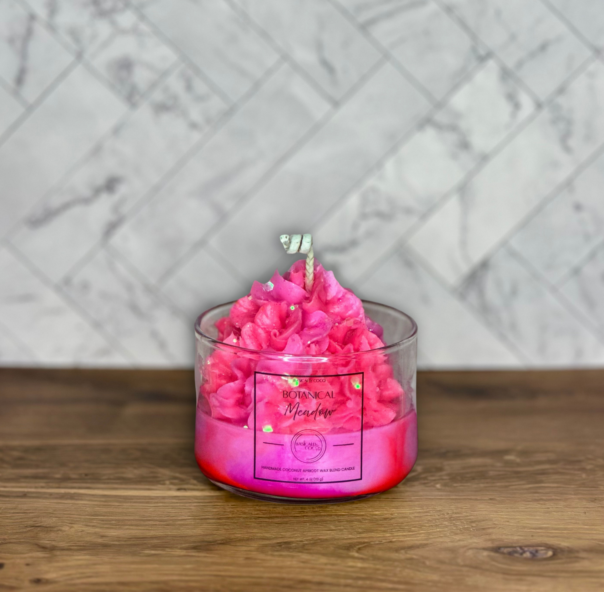 Botanical Meadow Coconut Apricot Wax Blend Container Candle 4oz 113g