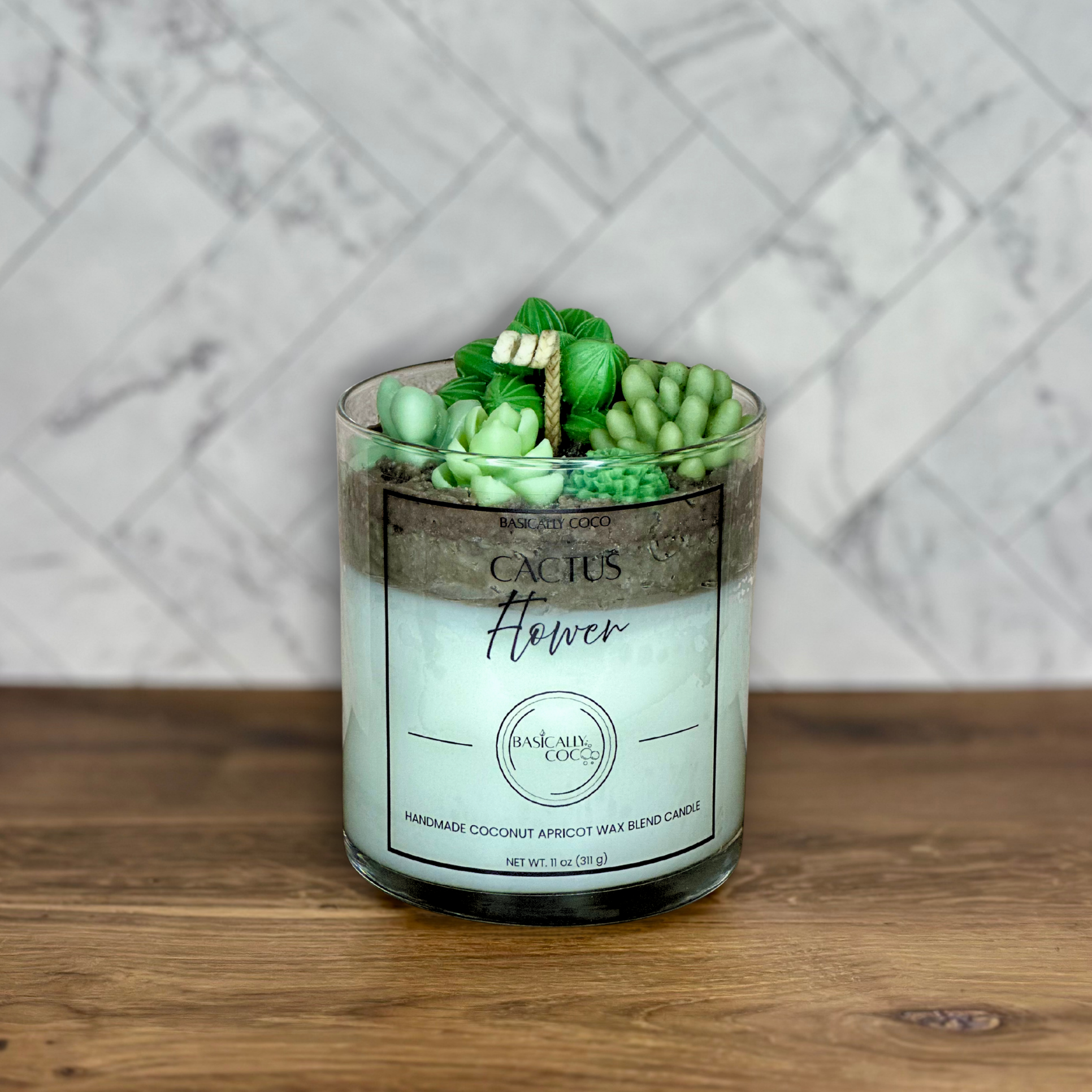 Cactus Flower Coconut Apricot Wax Blend Container Candle 11oz 311g