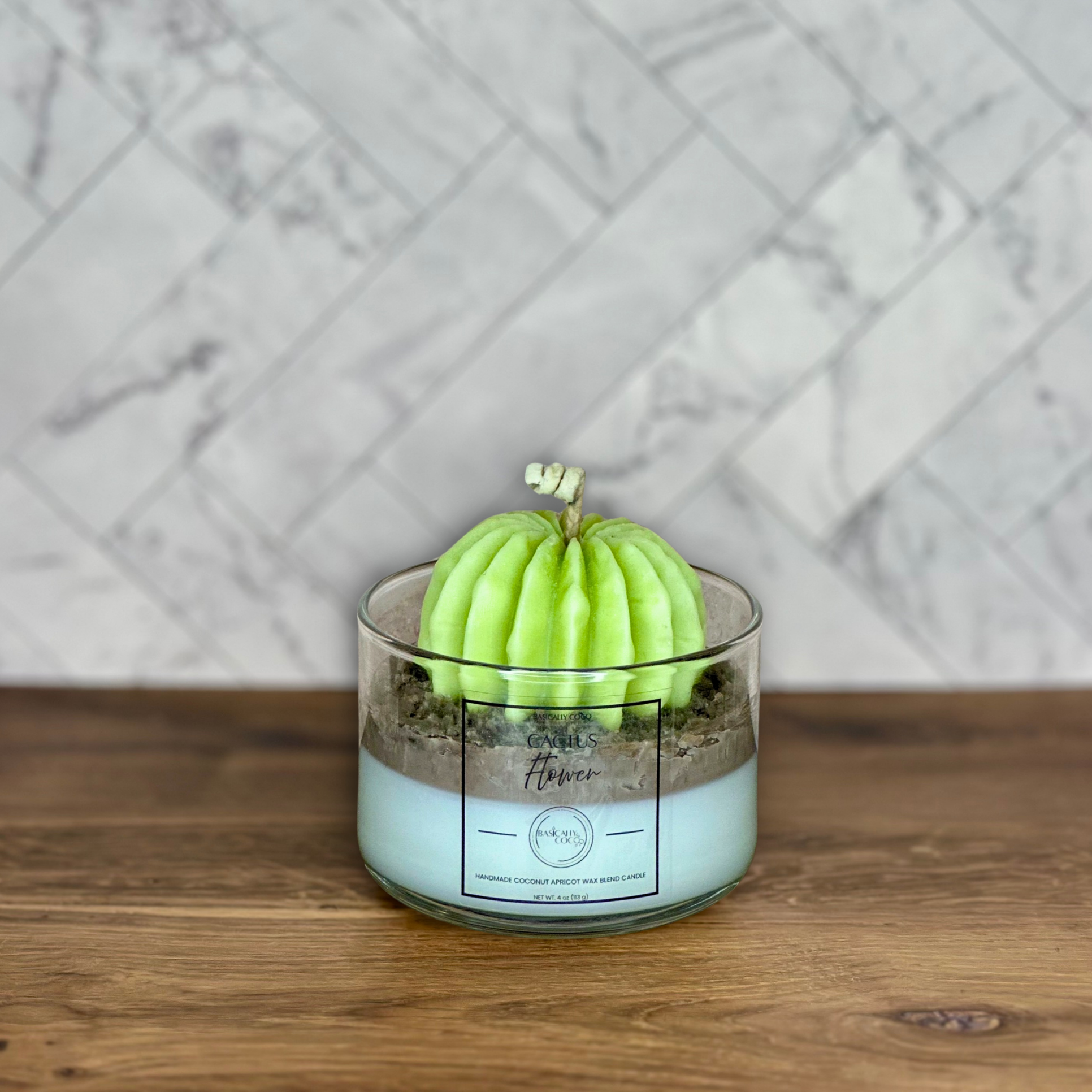 Cactus Flower Coconut Apricot Wax Blend Container Candle 4oz 113g