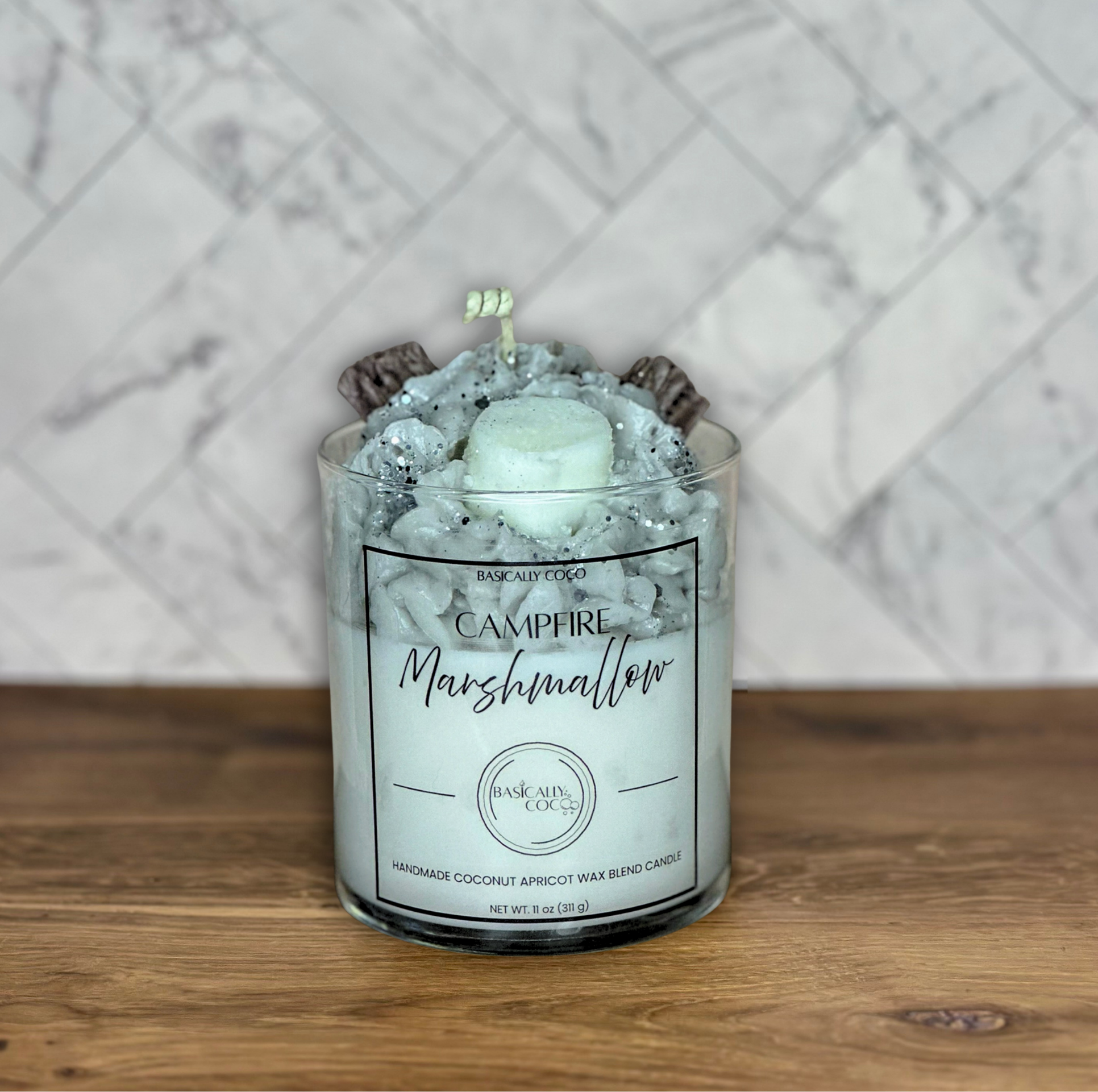 Campfire Marshmallow | Coconut Apricot Wax Blend Container Candle
