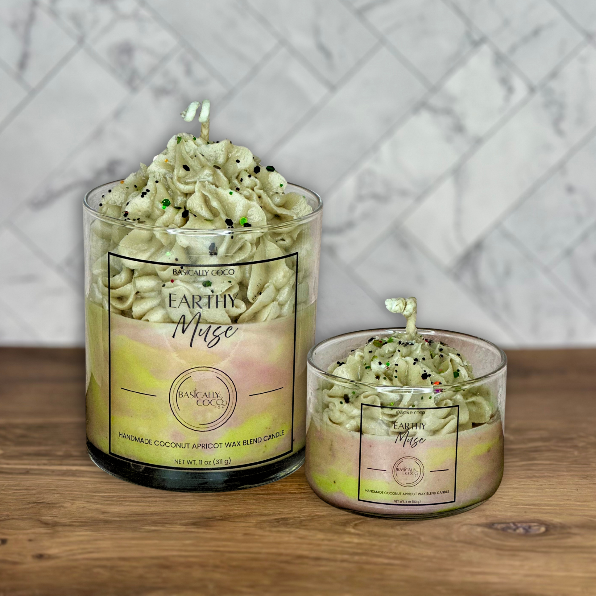 Earthy Muse Coconut Apricot Wax Blend Container Candles