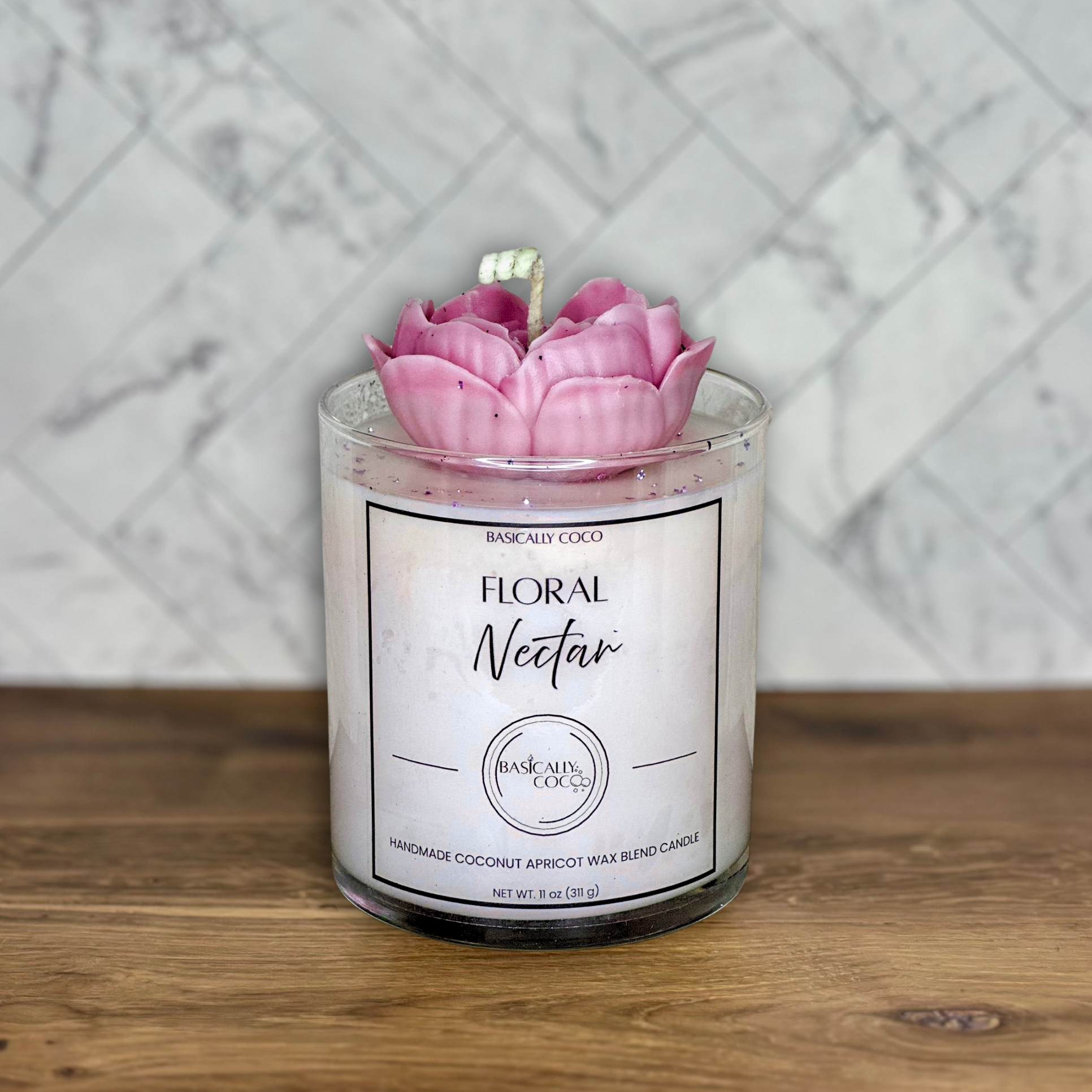Floral Nectar Coconut Apricot Wax Blend Container Candle 11oz 311g