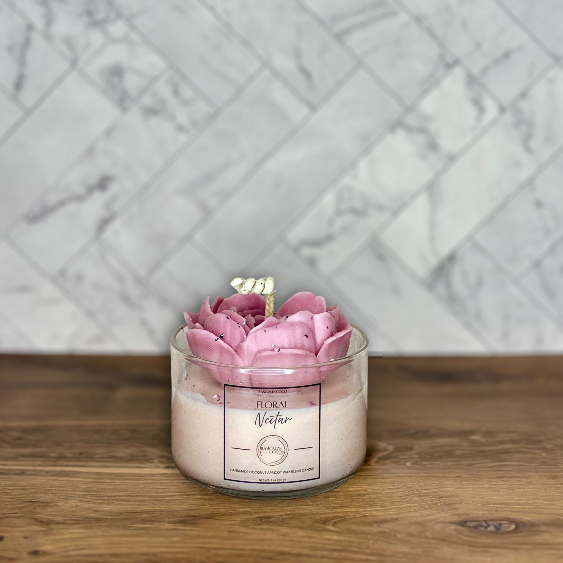 Floral Nectar Coconut Apricot Wax Blend Container Candle 4oz 113g