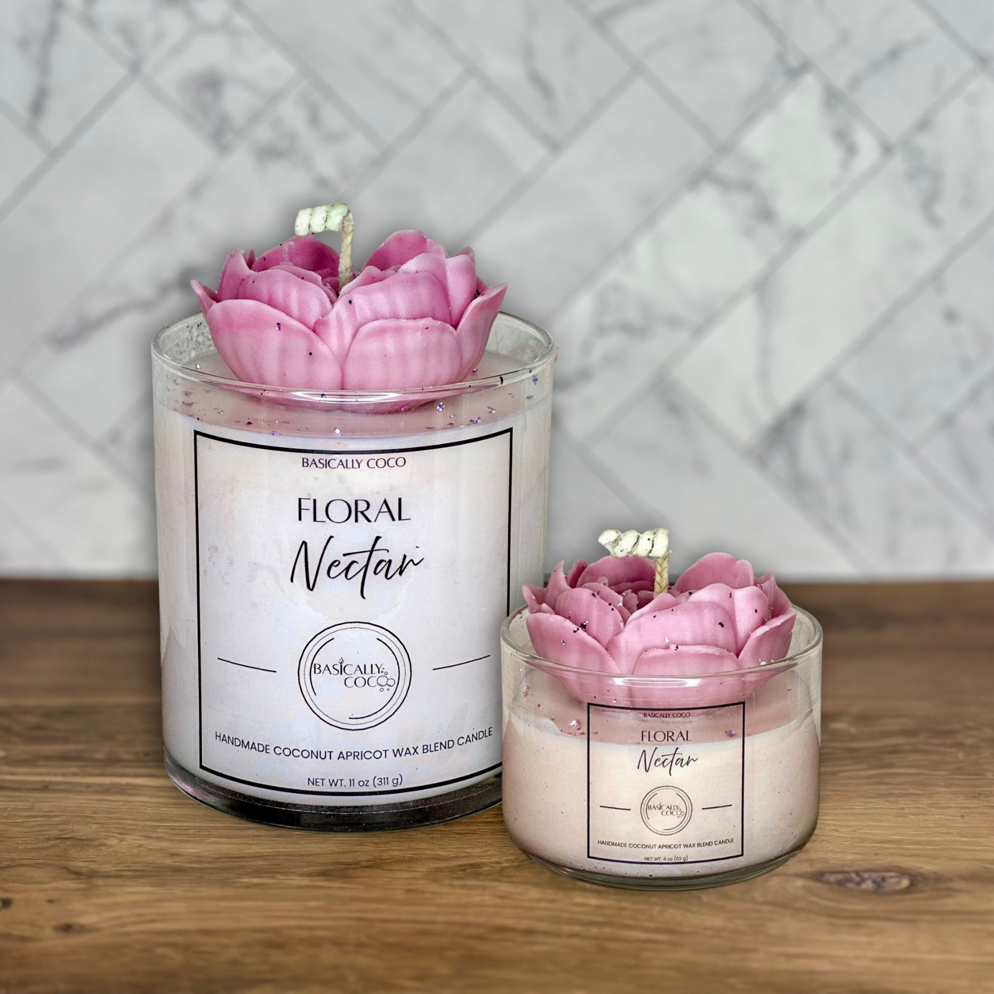 Floral Nectar Coconut Apricot Wax Blend Container Candles