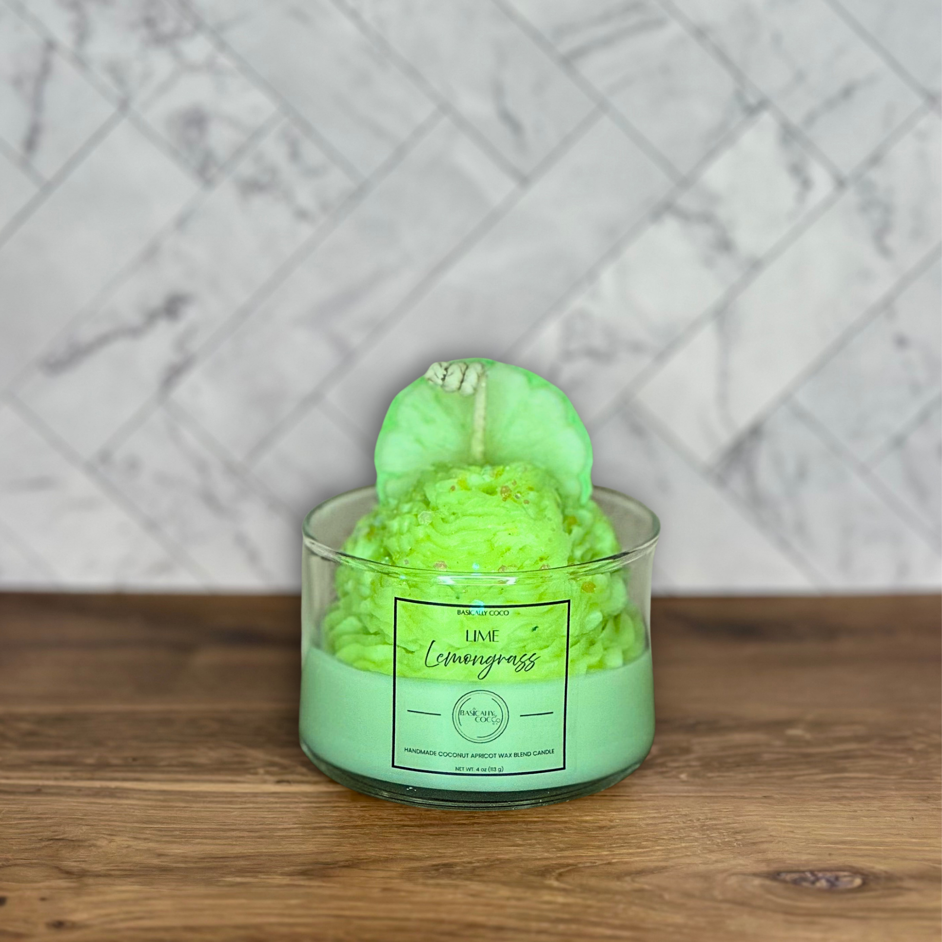 Lime Lemongrass Coconut Apricot Wax Blend Container Candle 4oz 113g