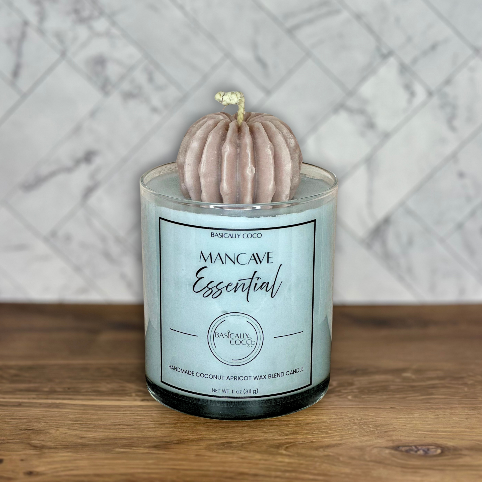Mancave Essential Coconut Apricot Wax Blend Container Candle 11oz 311g