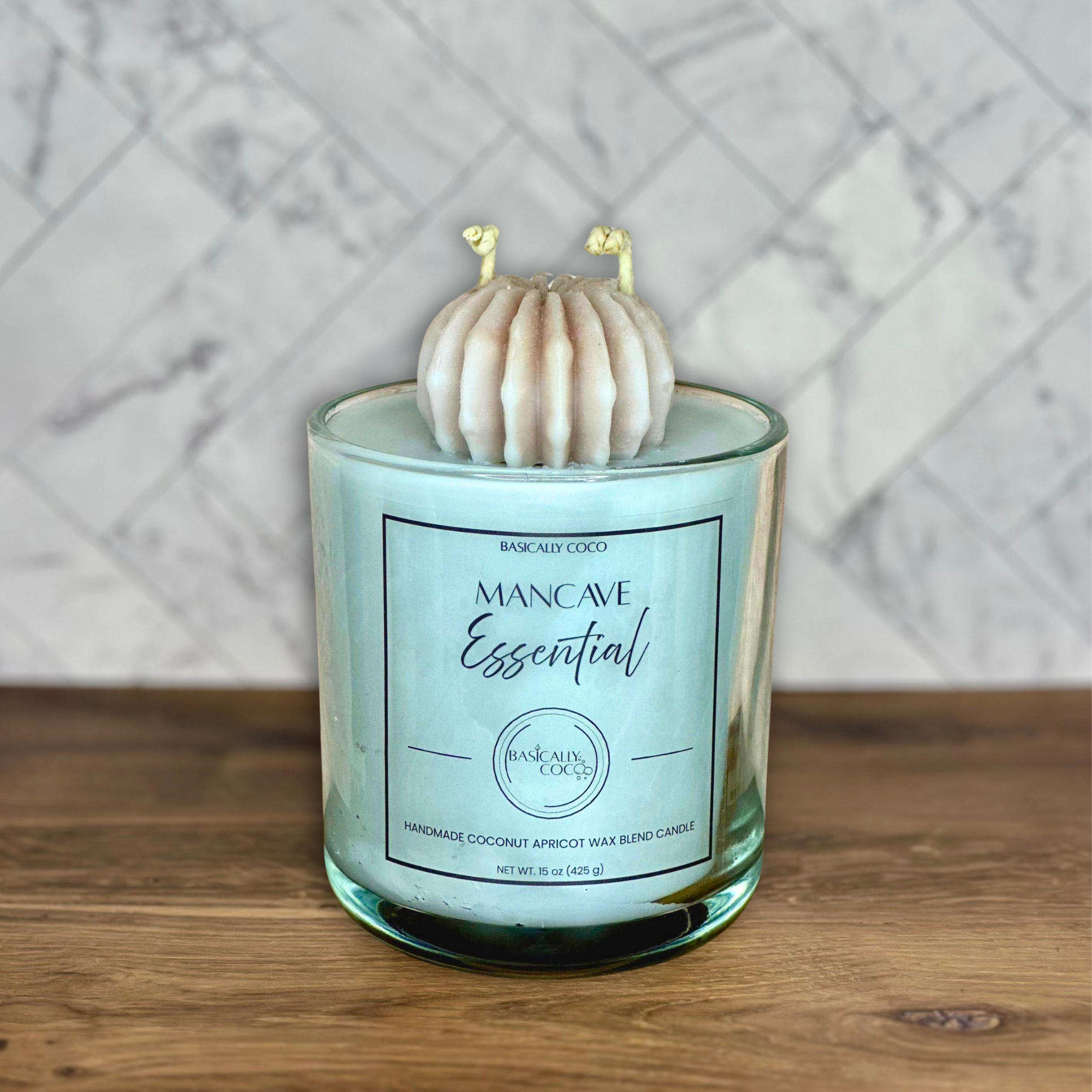 Mancave Essential Coconut Apricot Wax Blend Container Candle 15oz 425g