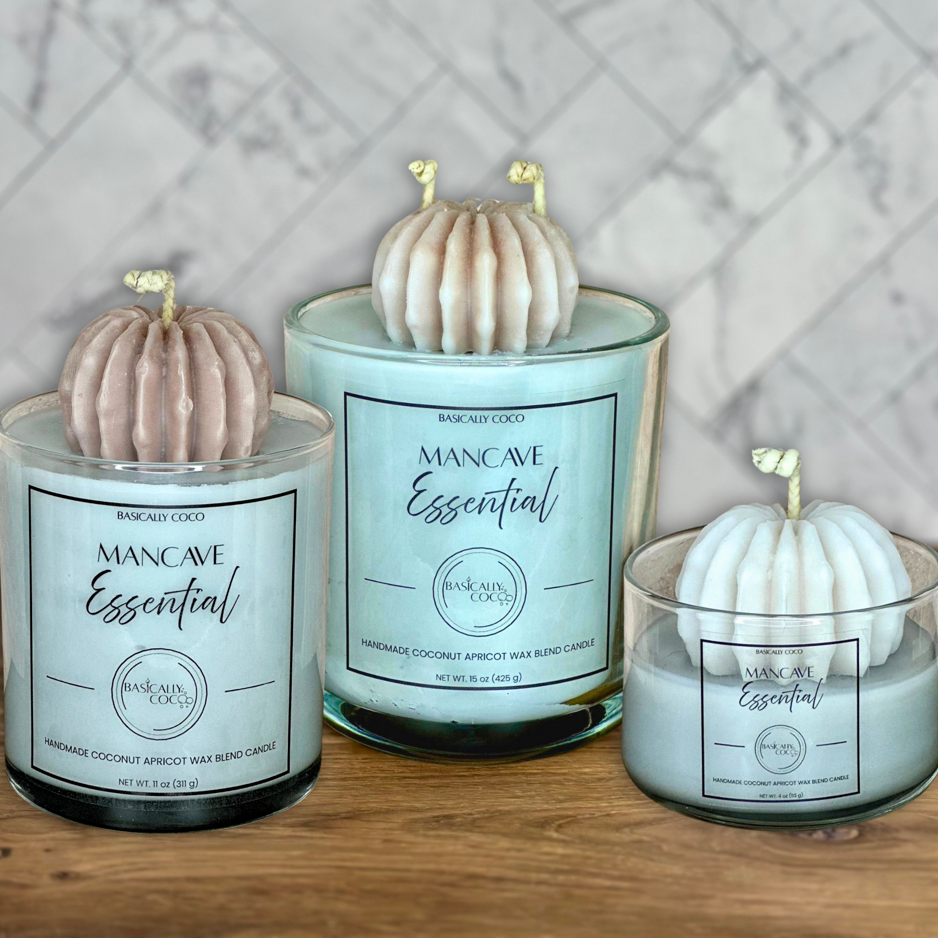 Mancave Essential Coconut Apricot Wax Blend Container Candles