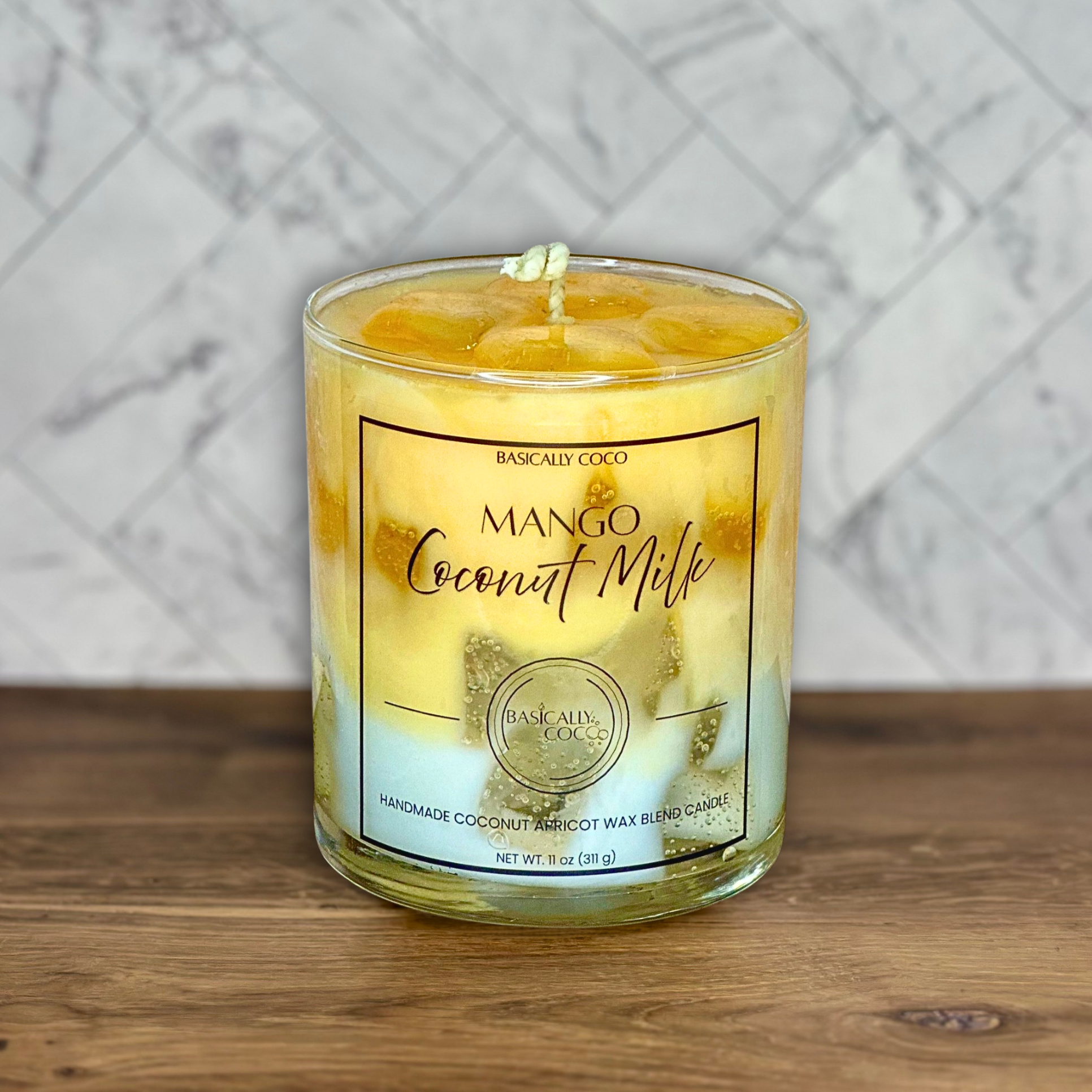 Mango Coconut Milk Coconut Apricot Wax Blend Container Candle 11oz 311g