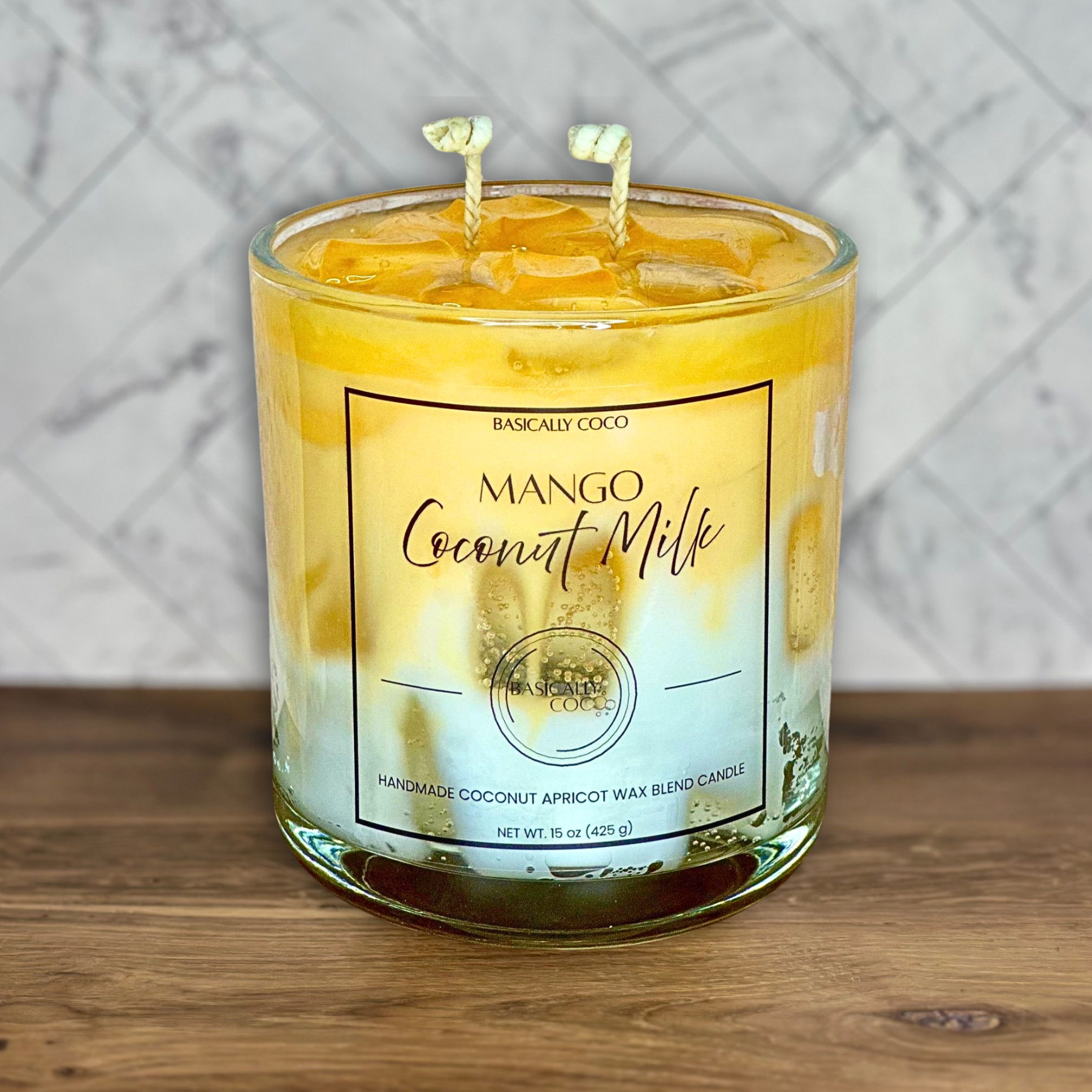 Mango Coconut Milk Coconut Apricot Wax Blend Container Candle 15oz 425g