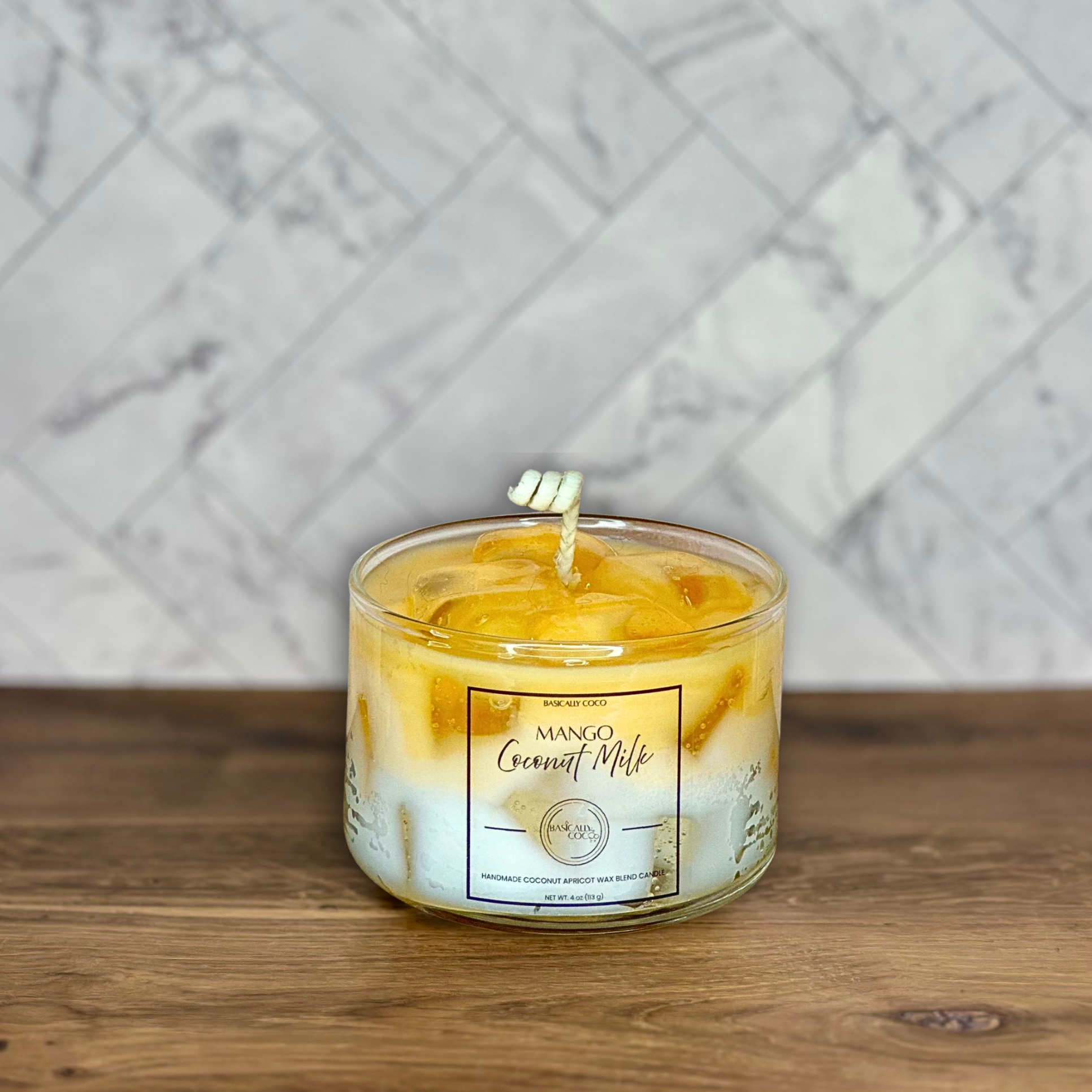 Mango Coconut Milk Coconut Apricot Wax Blend Container Candle 4oz 113g