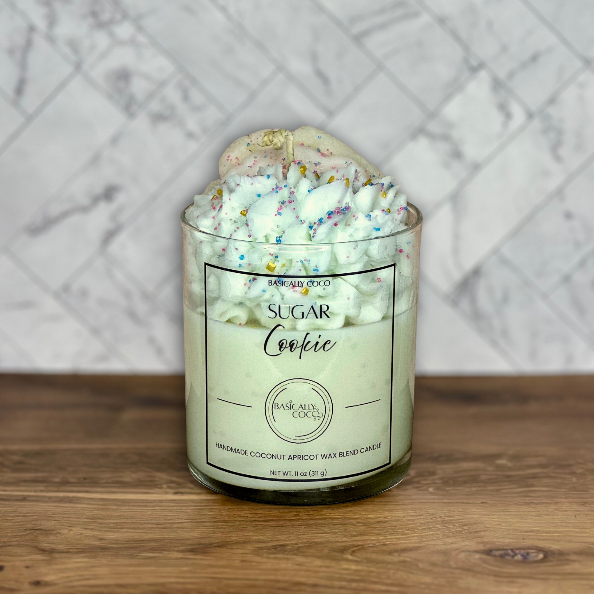Sugar Cookie Coconut Apricot Wax Blend Container Candle 11oz 311g