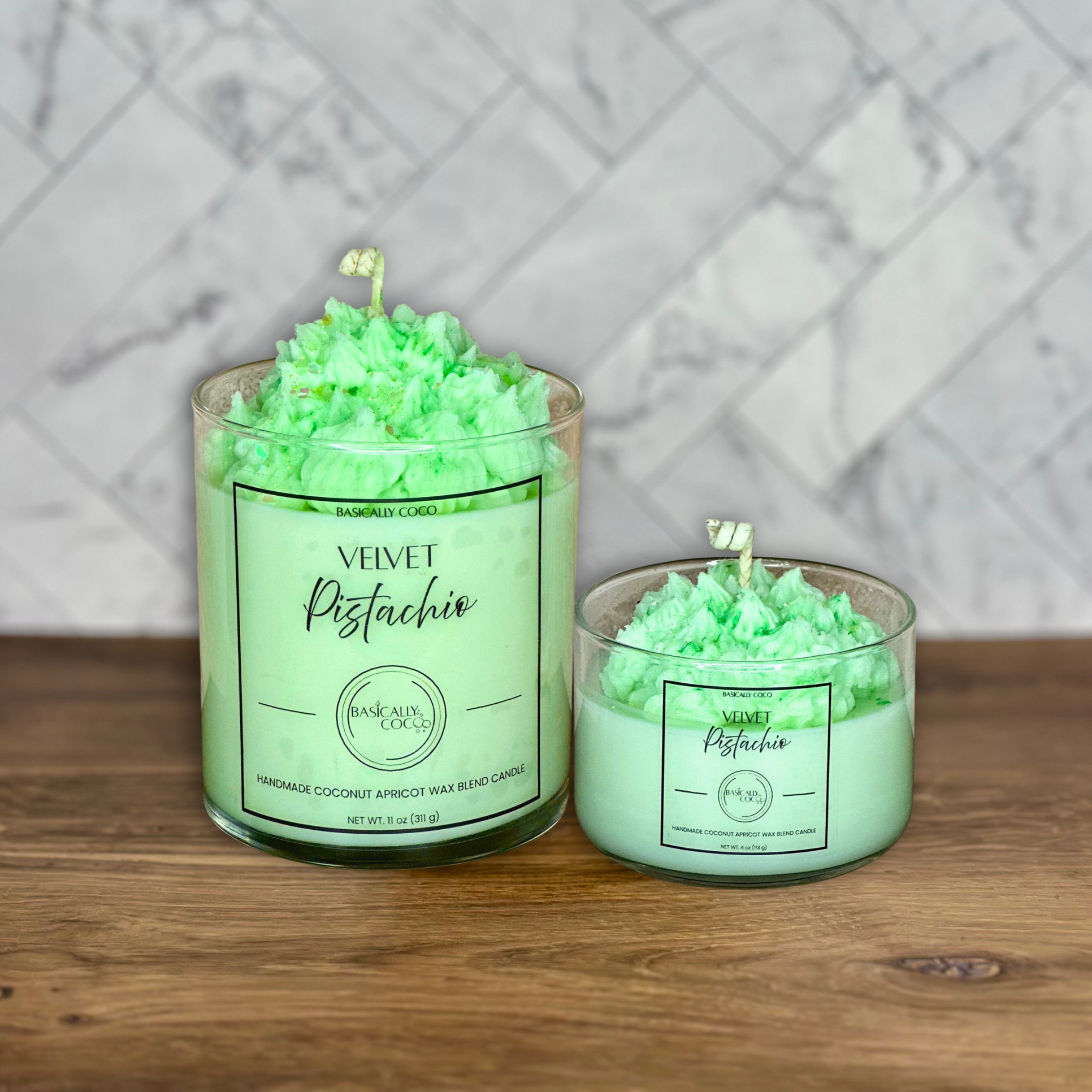 Velvet Pistachio Coconut Apricot Wax Blend Container Candles